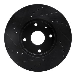 Chevrolet Epica Brake Rotor (1) - Front Right - R1 Concepts - Drilled & Slotted - Black - `04-`10